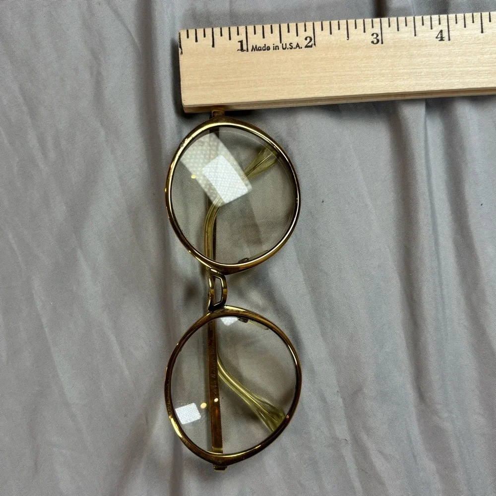 Vintage 60s‎ 70s Riviera Gold Frame Eyeglasses Round Gold Rimmed Frames Only